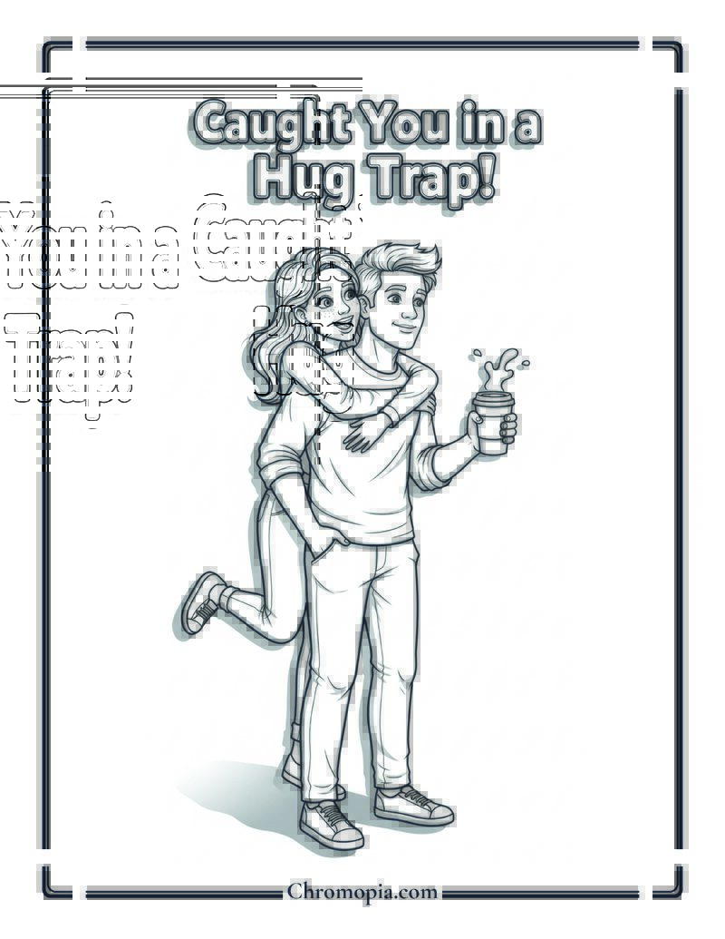 Surprise Back-Hug Ambush Coloring Page