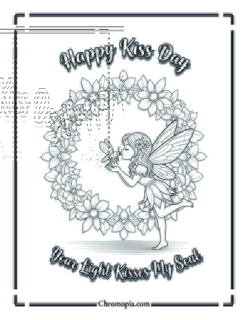 Fairy & Firefly Kiss of Glow Coloring Page