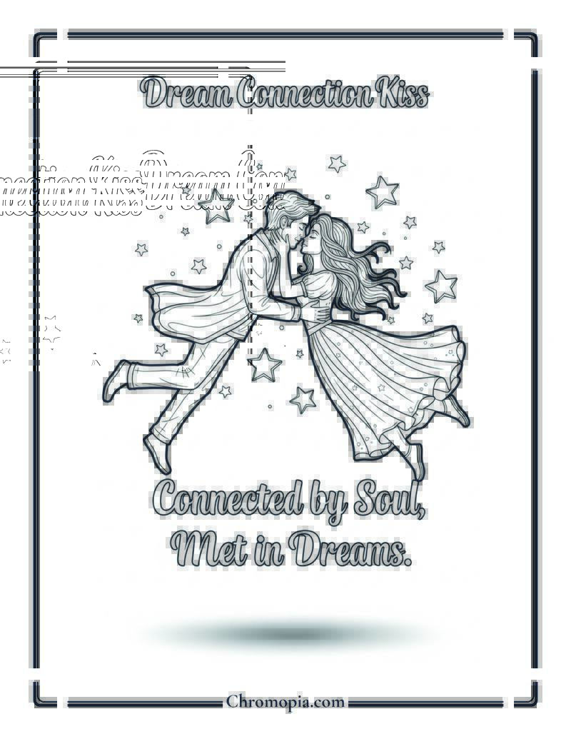 Dream Connection Kiss Coloring Page