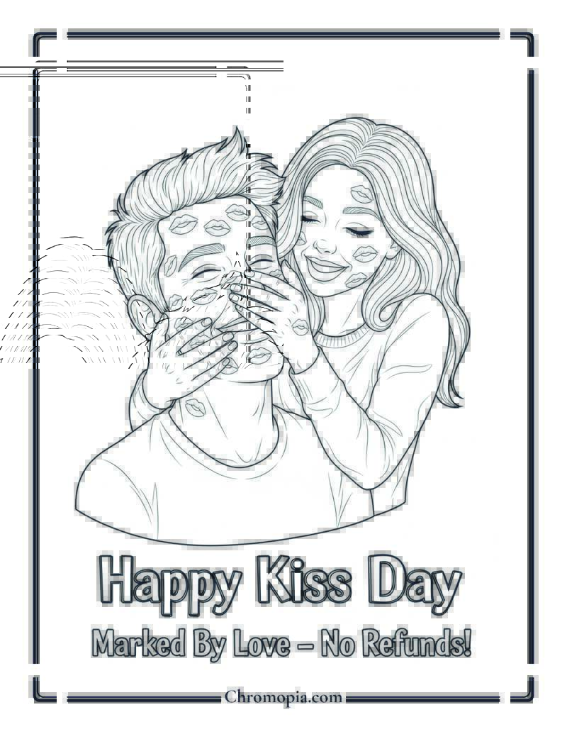 Lipstick Mark Attack Coloring Sheet