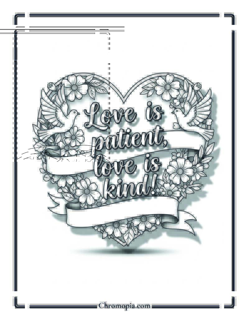 Bible Verse Valentine Banner Coloring Sheet