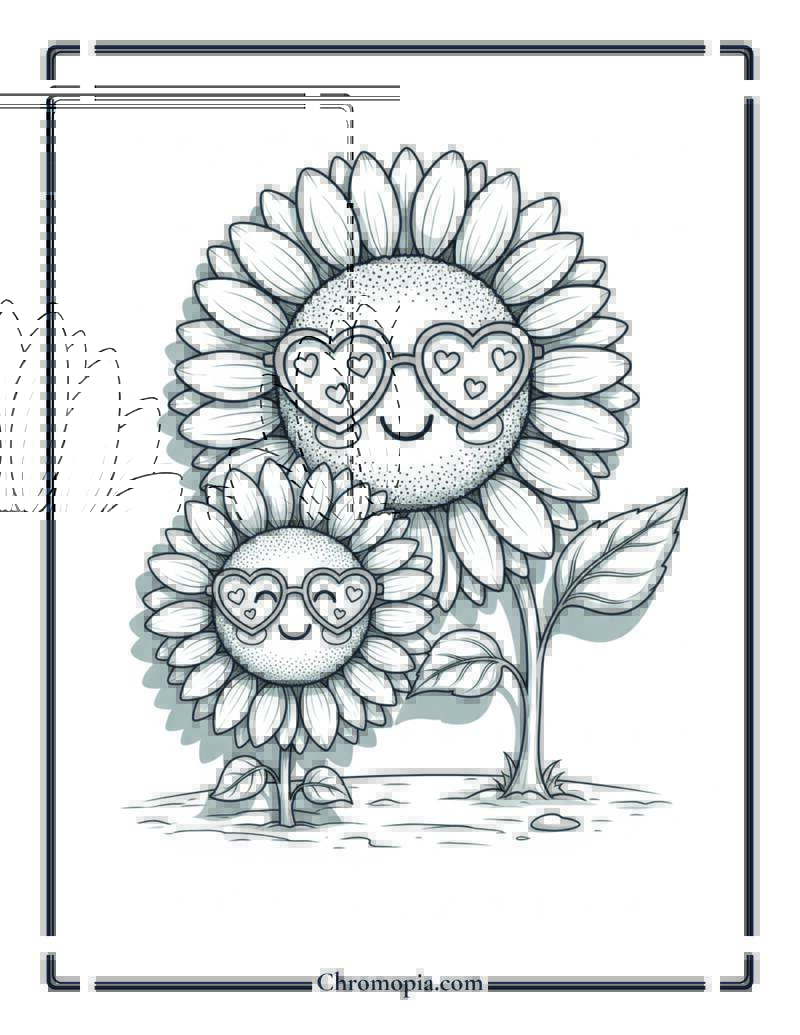 Sunflower Sunshine Smiles Coloring Page