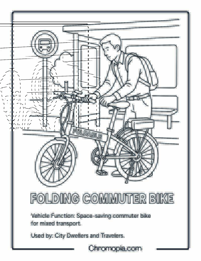 Folding Commuter Bike – Bicycle Coloring Page