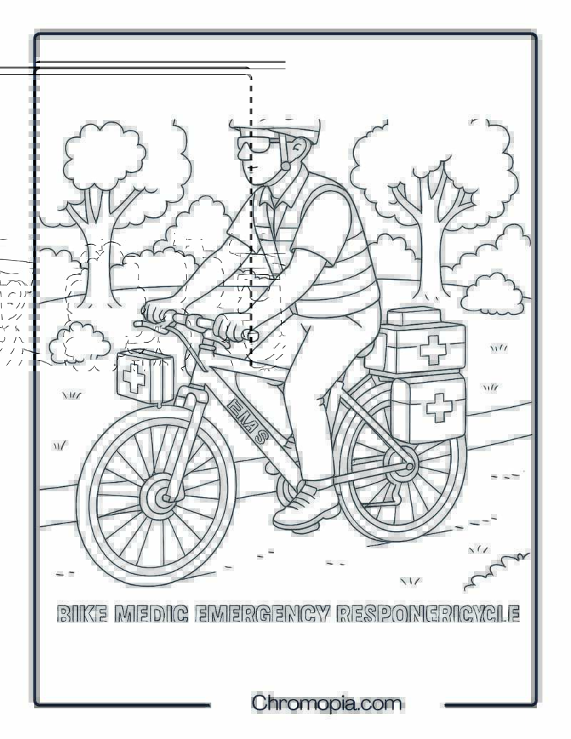 Bike Medic Emergency Response Bicycle – Bicycle Coloring Page
