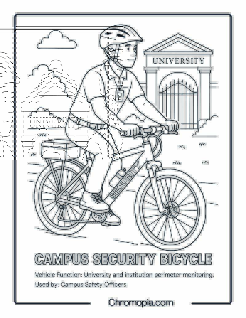 Campus Security Bicycle – Bicycle Coloring Page