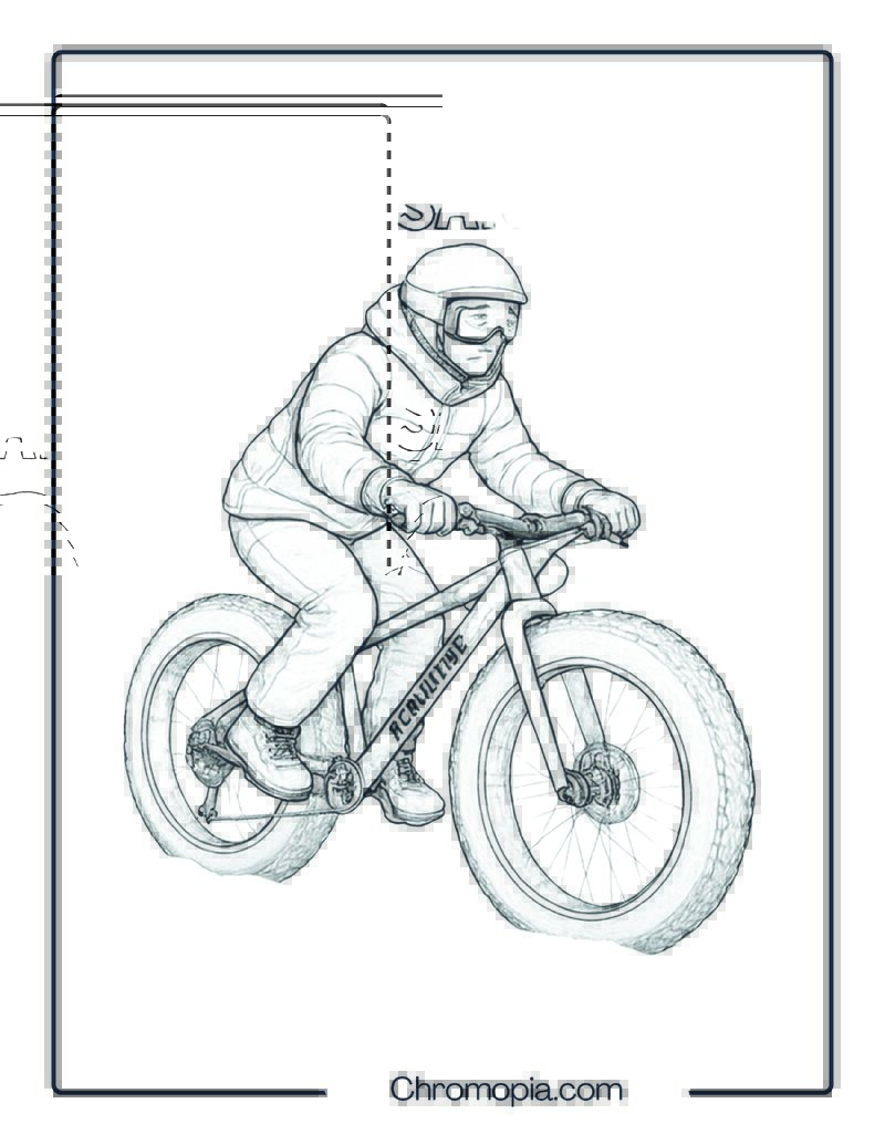 Fat Tire Bike (SnowSand Use) – Bicycle Coloring Page