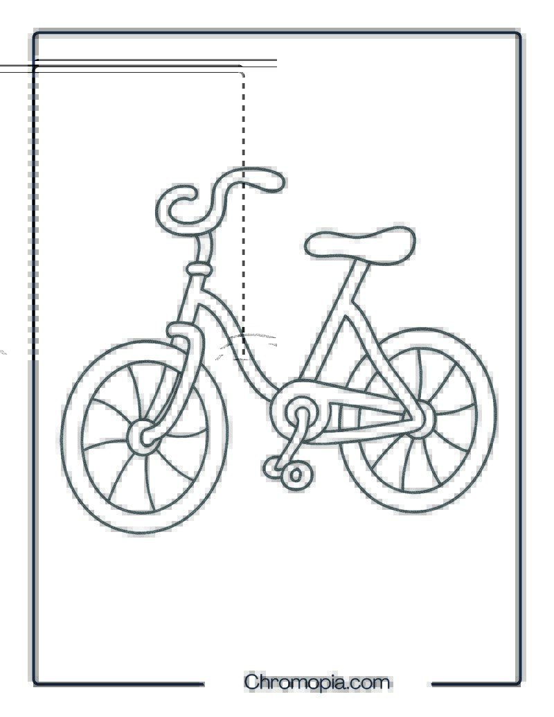 Cartoon-Style Wobbly Bicycle – Bicycle Coloring Page