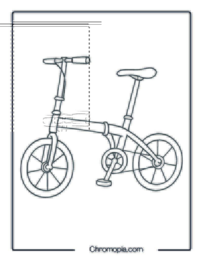 Foldable Compact Bike – Bicycle Coloring Page