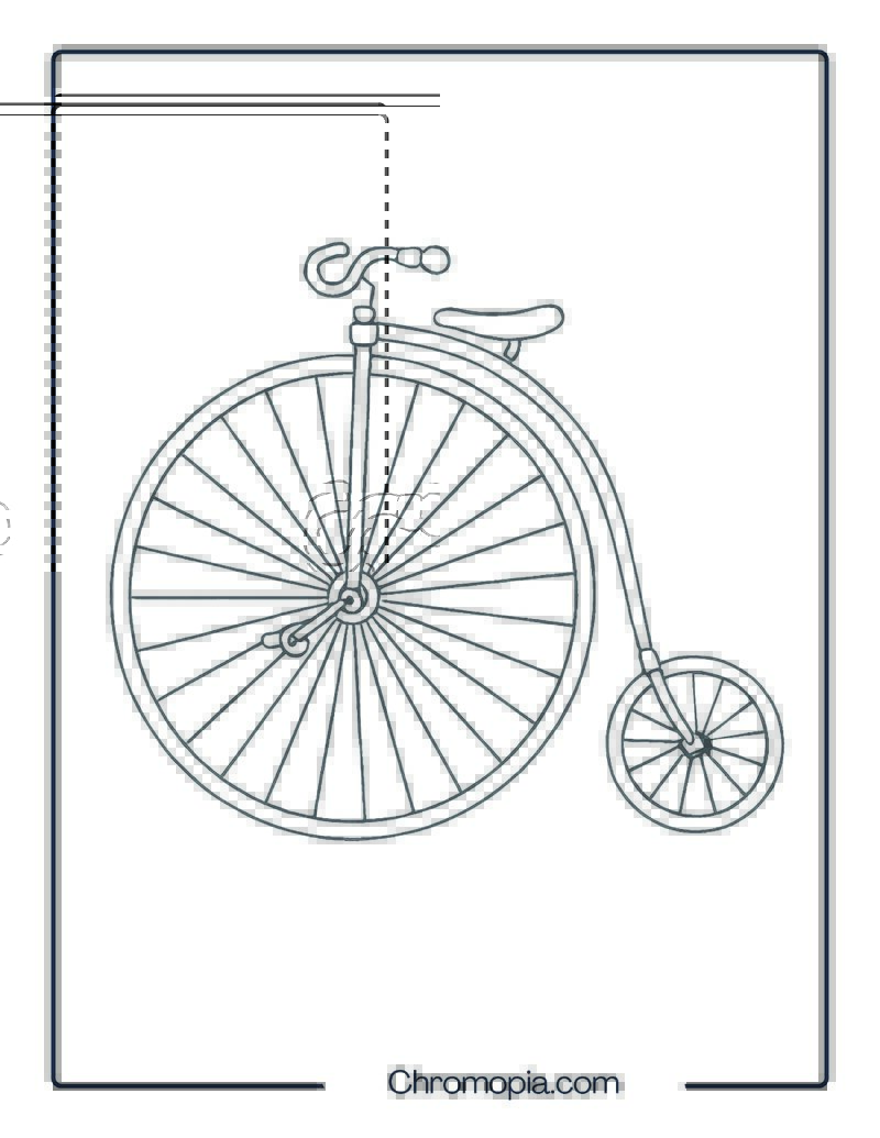 High-Wheel Penny-Farthing – Bicycle Coloring Page