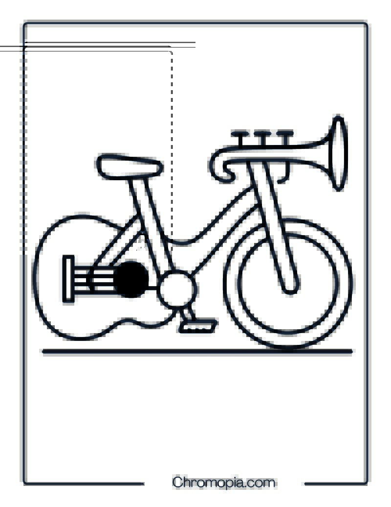 Musical Instrument Bicycle – Bicycle Coloring Page