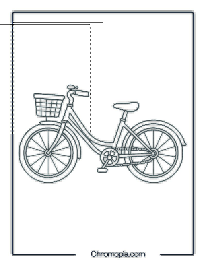 Retro Basket Bicycle – Bicycle Coloring Page