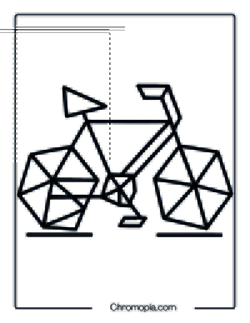 Triangle Frame Art Bike – Bicycle Coloring Page
