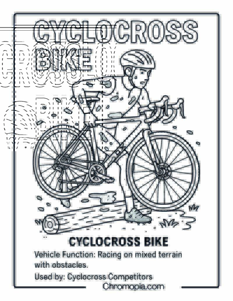 Cyclocross Bike – Bicycle Coloring Page