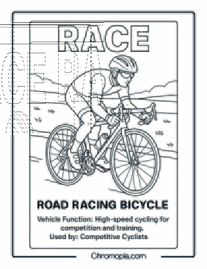 Road Racing Bicycle – Bicycle Coloring Page