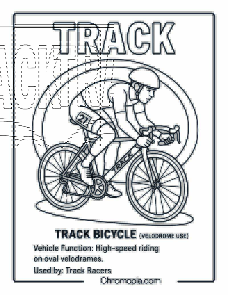 Track Bicycle (Velodrome Use) – Bicycle Coloring Page
