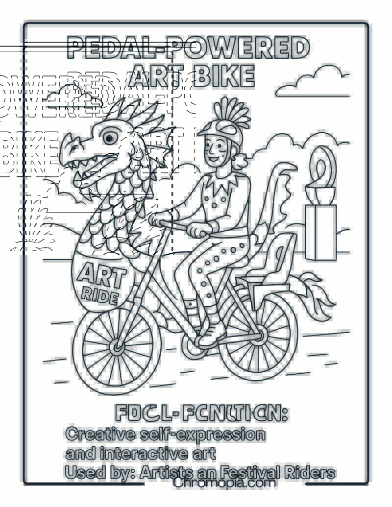 Pedal-Powered Art Bike – Bicycle Coloring Page