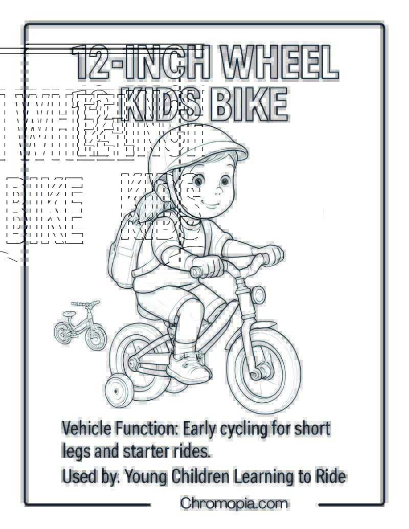 12-inch Wheel Kids Bike – Bicycle Coloring Page