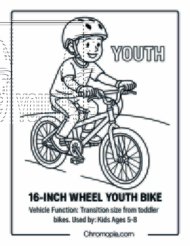 16-inch Wheel Youth Bike – Bicycle Coloring Page