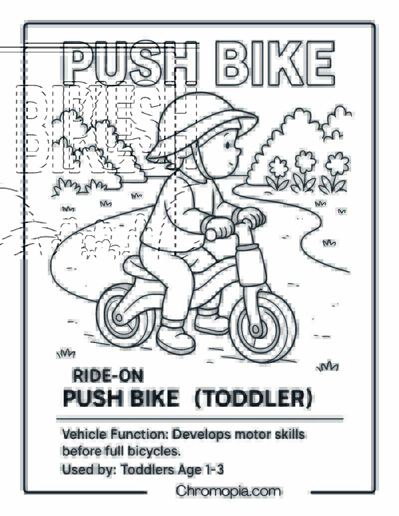 Ride-On Push Bike (Toddler) – Bicycle Coloring Page