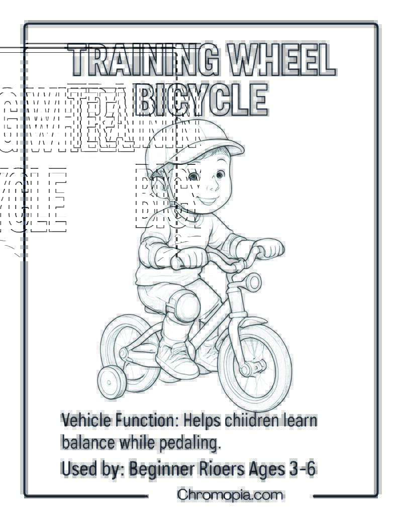Training Wheel Bicycle – Bicycle Coloring Page