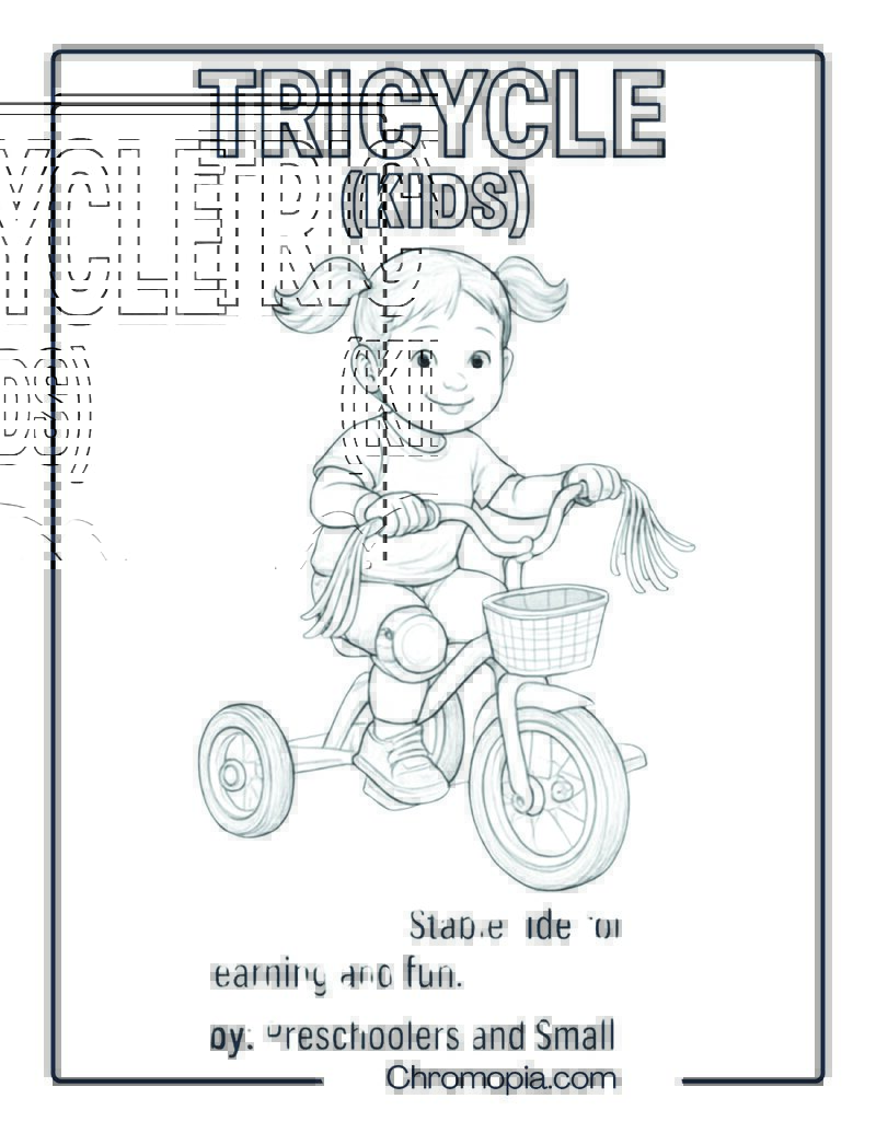 Tricycle (Kids) – Bicycle Coloring Page