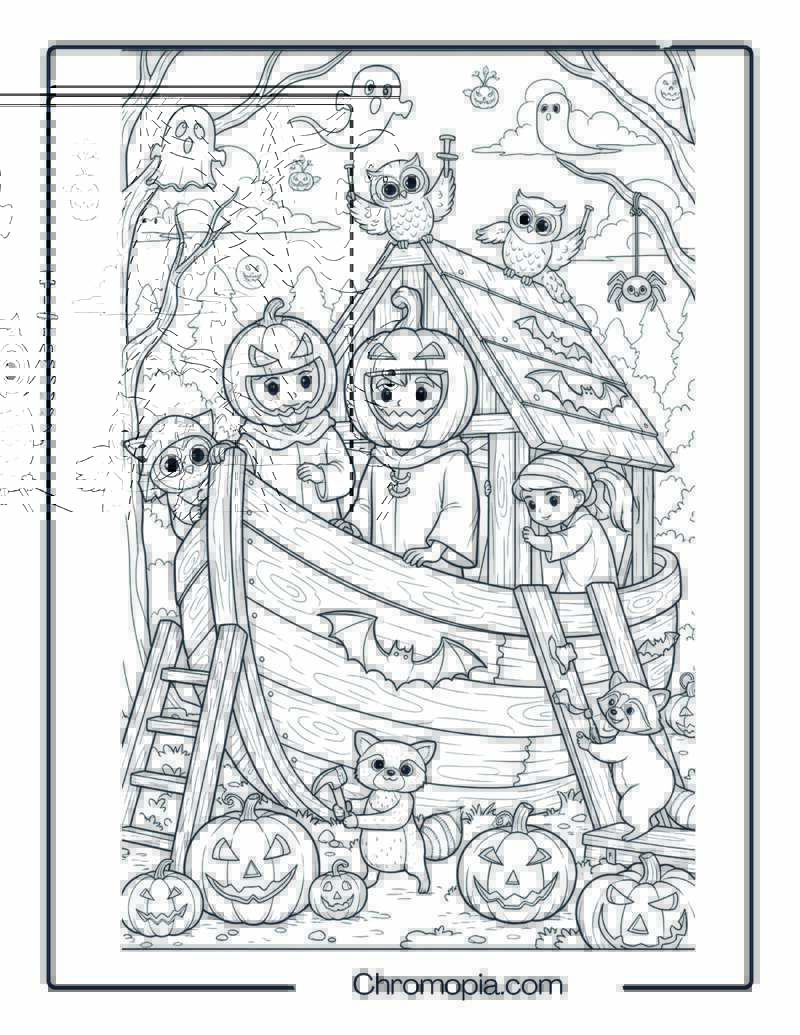 Nephi Builds a Boat Coloring Page – Spooky Scripture Story