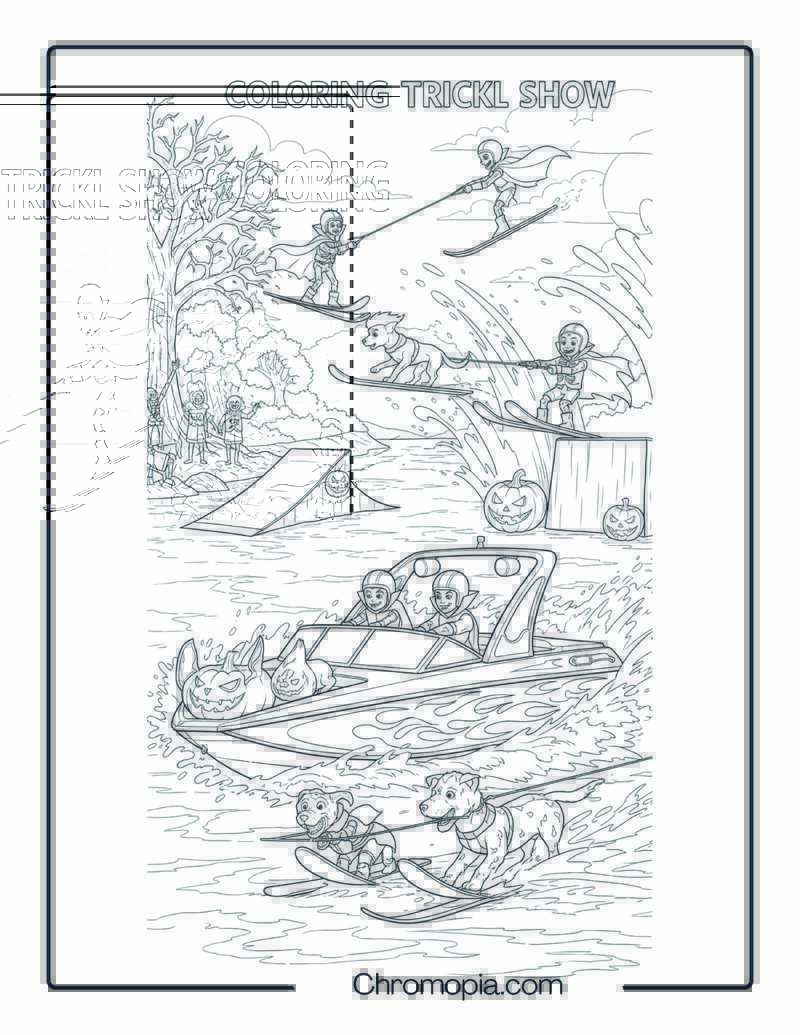 Ski Boat Coloring Page – Haunted Water Trick Show