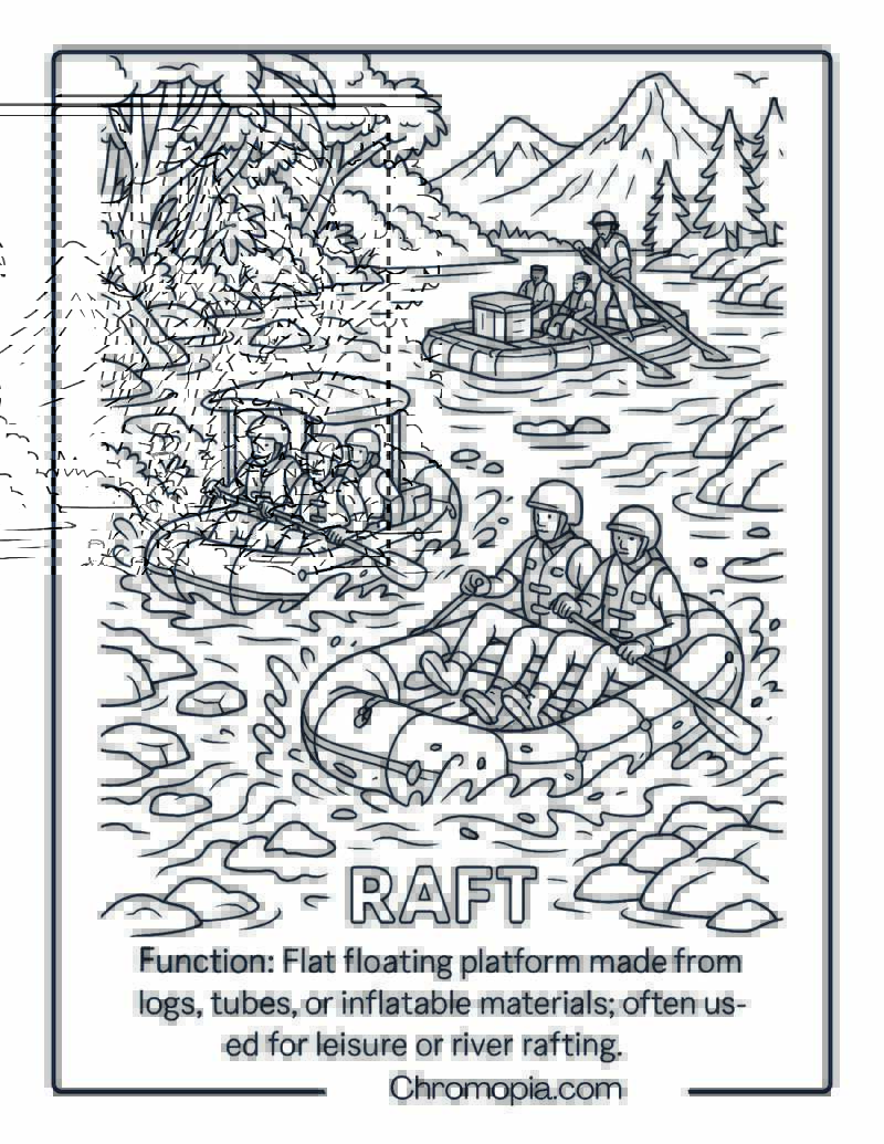 Raft Coloring Page