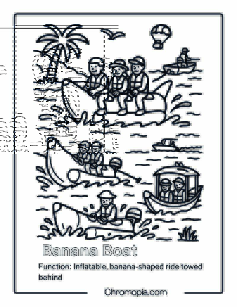 Banana Boat Coloring Page