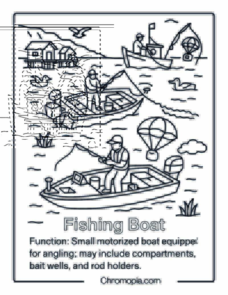 Fishing Boat Coloring Page