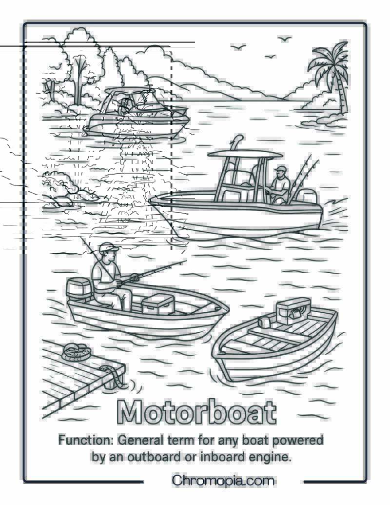 Motorboat Coloring Page