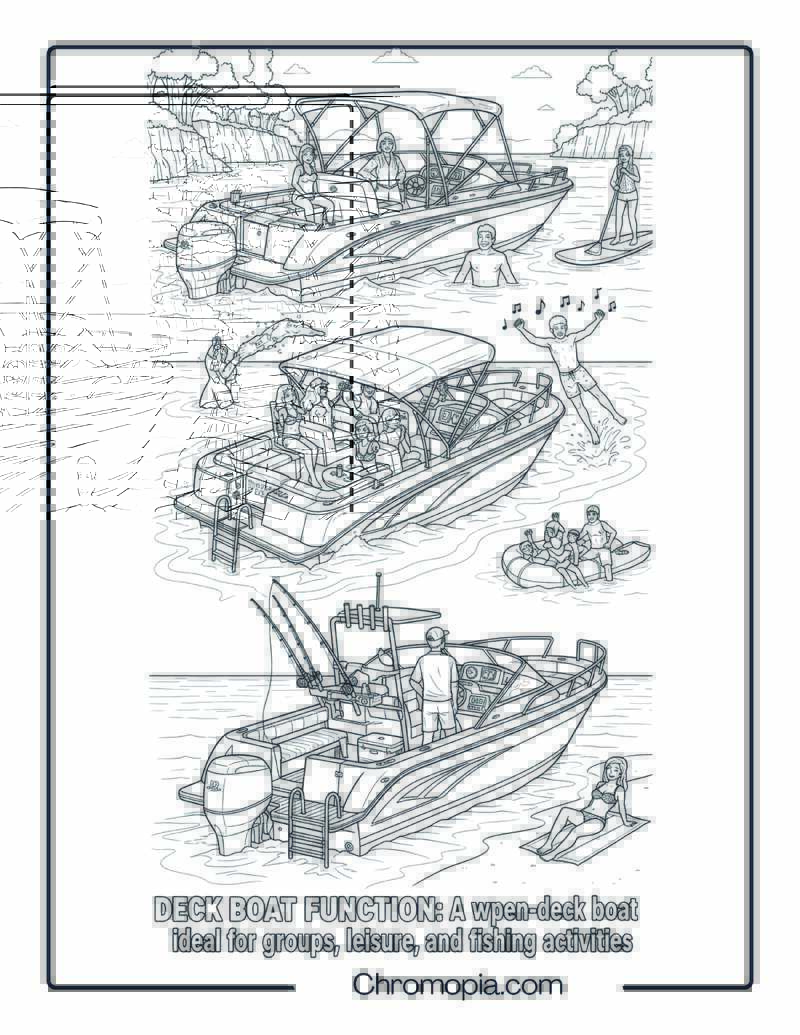 Deck Boat Coloring Page