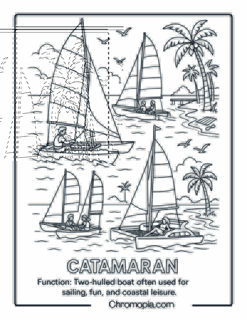 Catamaran Coloring Page