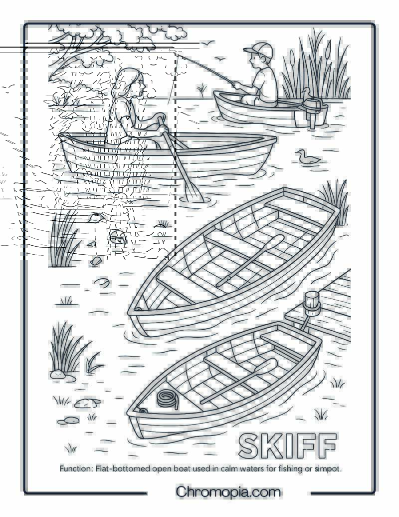 Skiff Coloring Page