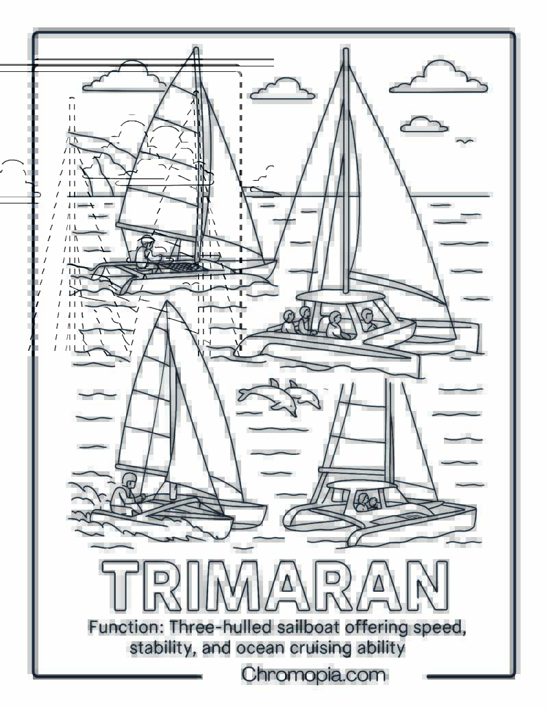 Trimaran Coloring Page