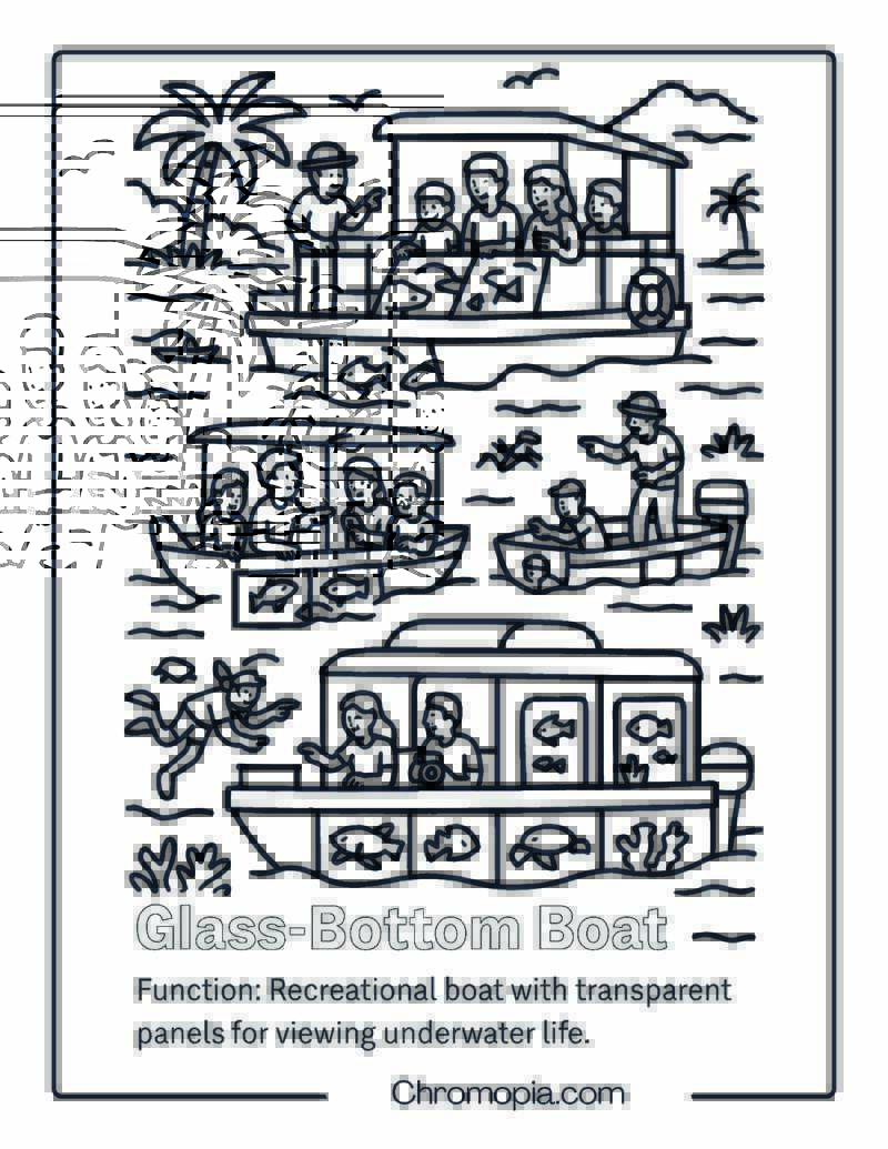Glass-Bottom Boat Coloring Page