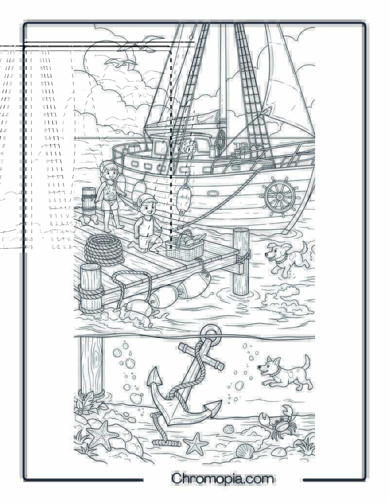 Air Boat Coloring Page – Halloween Swamp Safari