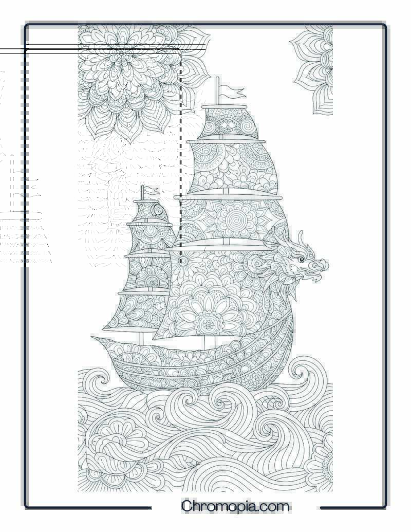 Mandala Art Boat Coloring Page – Spiritual Complexity