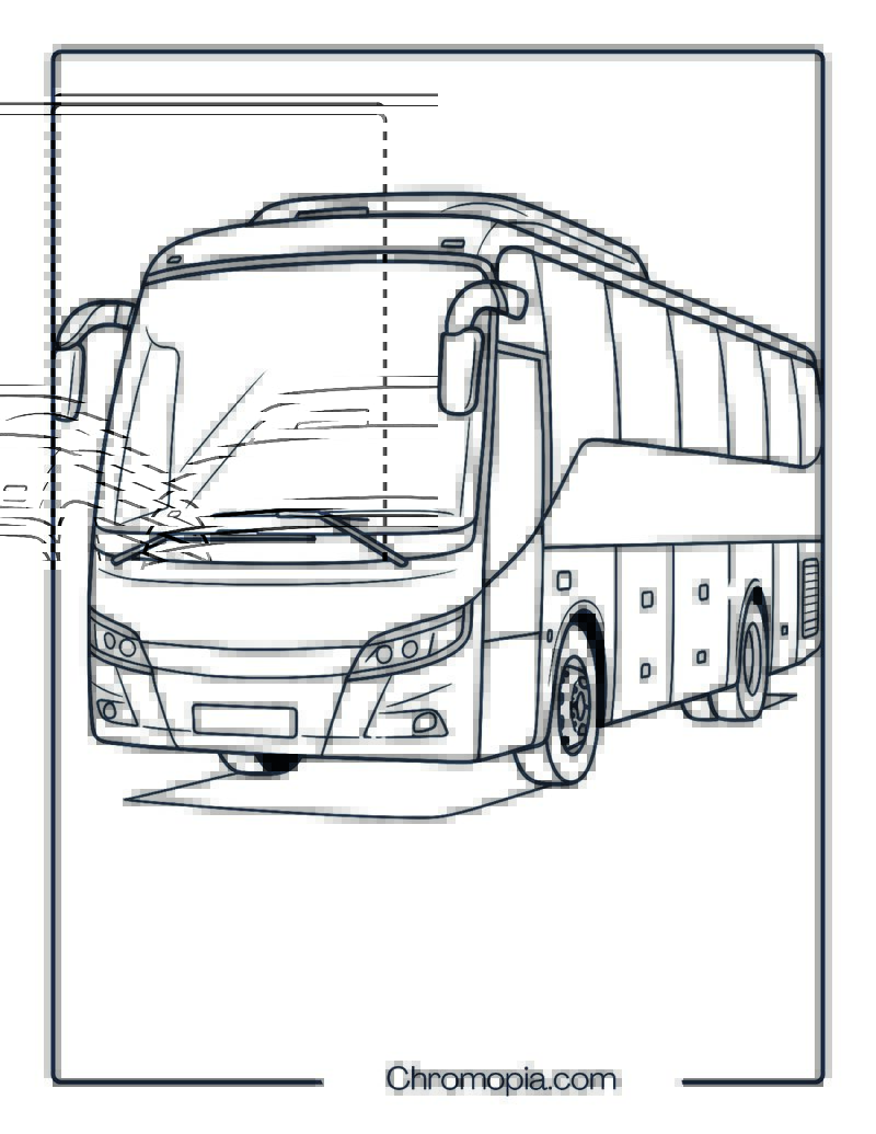 Coach Tour Bus – Luxury Coach Bus Coloring Page