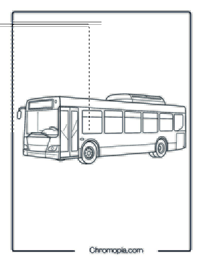 Modern City Transit Bus – Modern City Bus Coloring Page