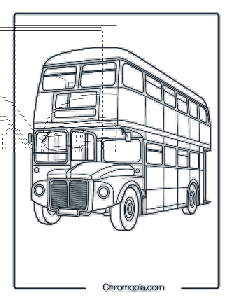 Vintage Double-Decker Bus – Double-Decker Bus Coloring Page