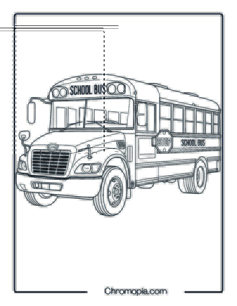 Blue Bird Vision School Bus – Blue Bird School Bus Coloring Page