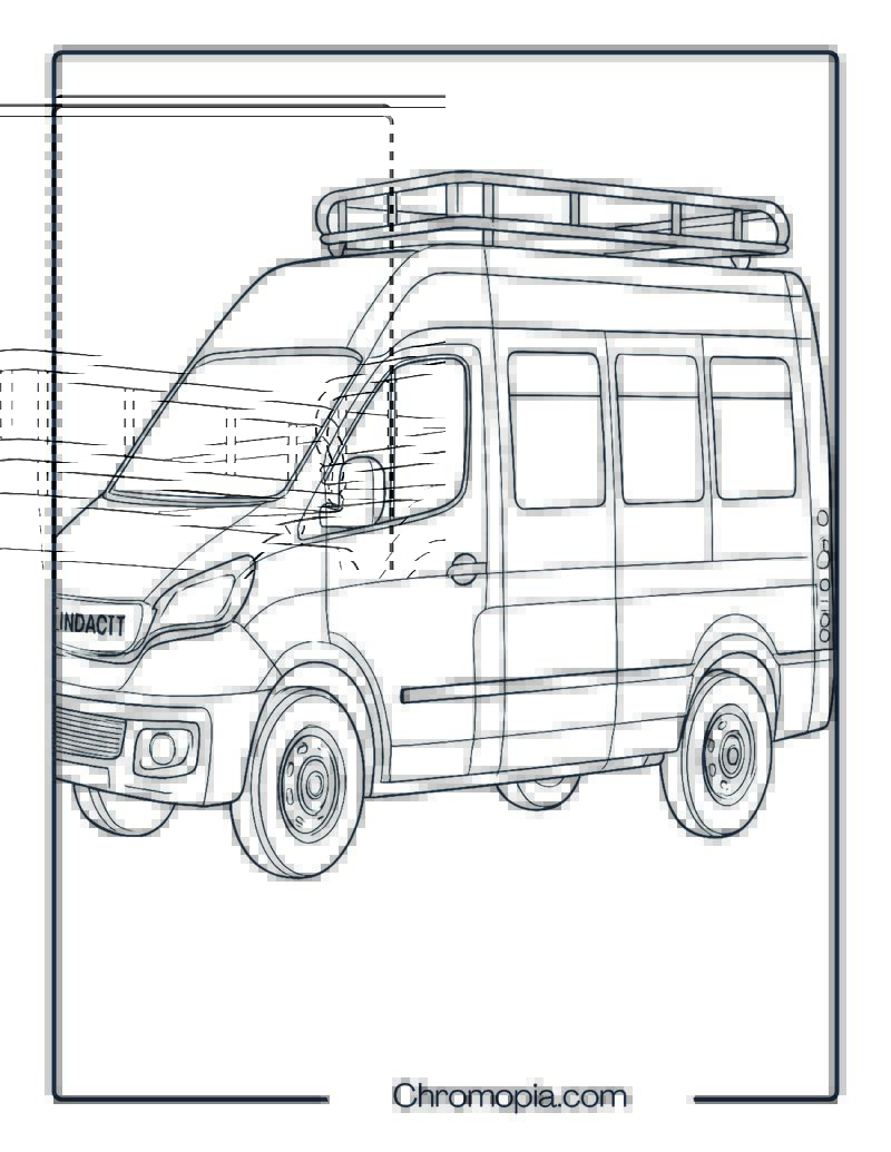 Iveco Daily Minibus – Iveco Bus Coloring Page