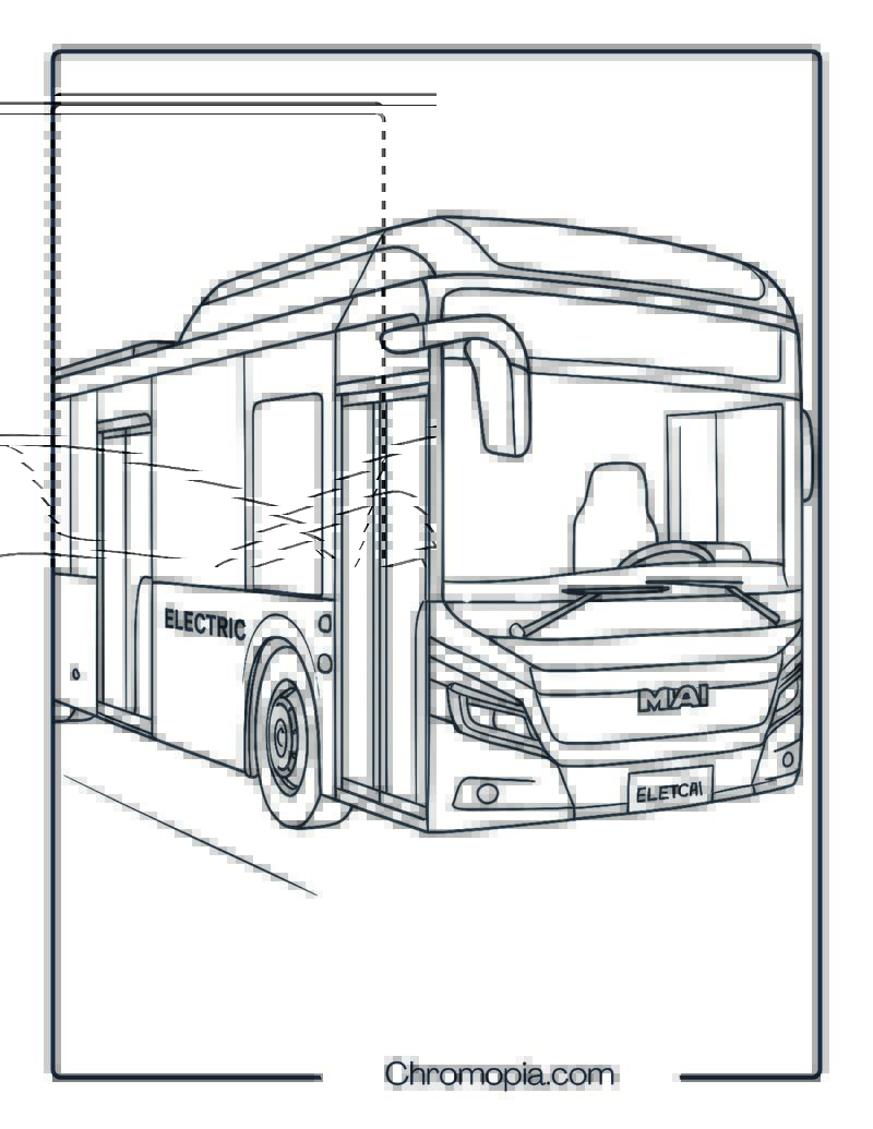 MAN Lion_s City E Electric Bus – MAN Bus Coloring Page