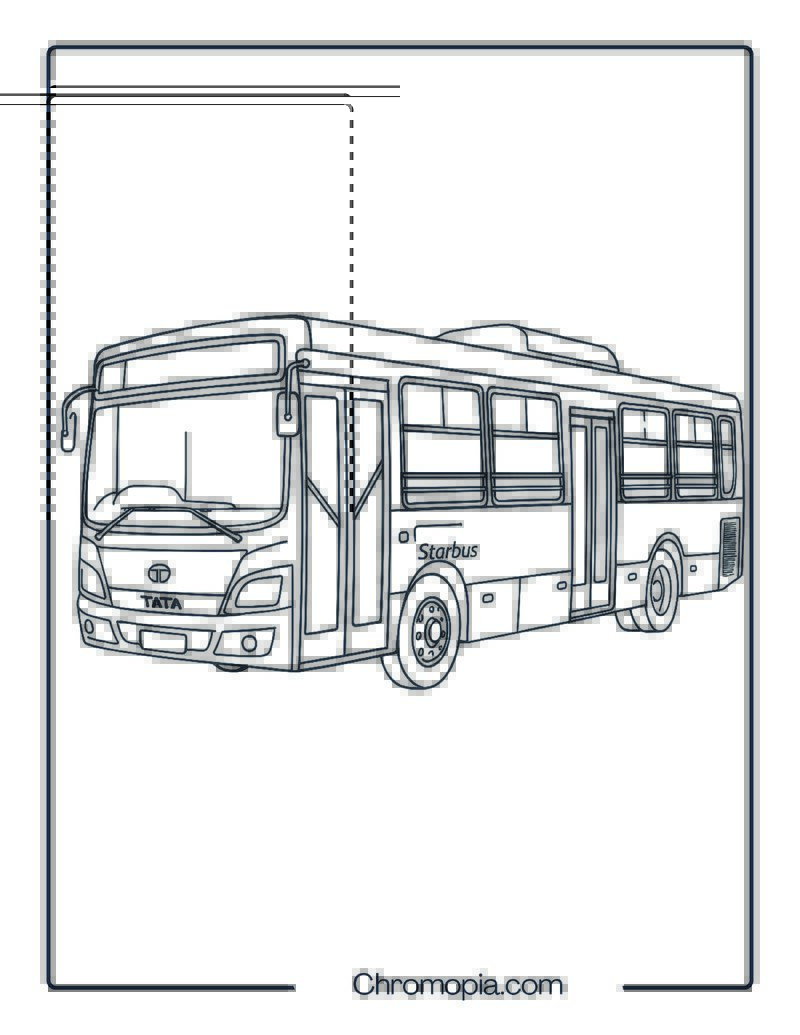 Tata Starbus City Low-Floor Bus – Tata Bus Coloring Page