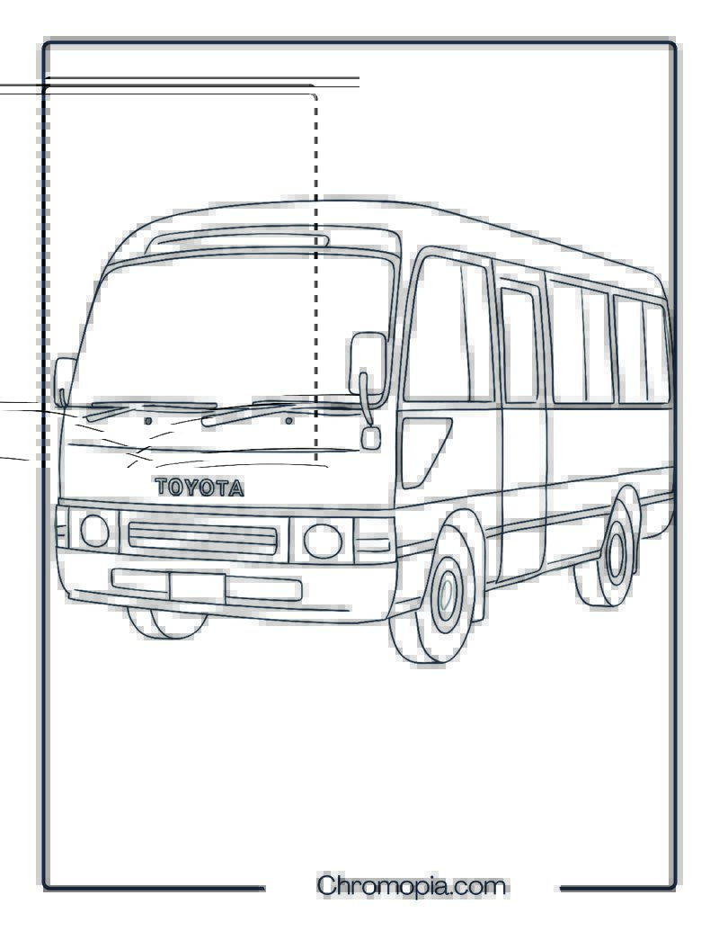 Toyota Coaster Minibus – Toyota Coaster Bus Coloring Page