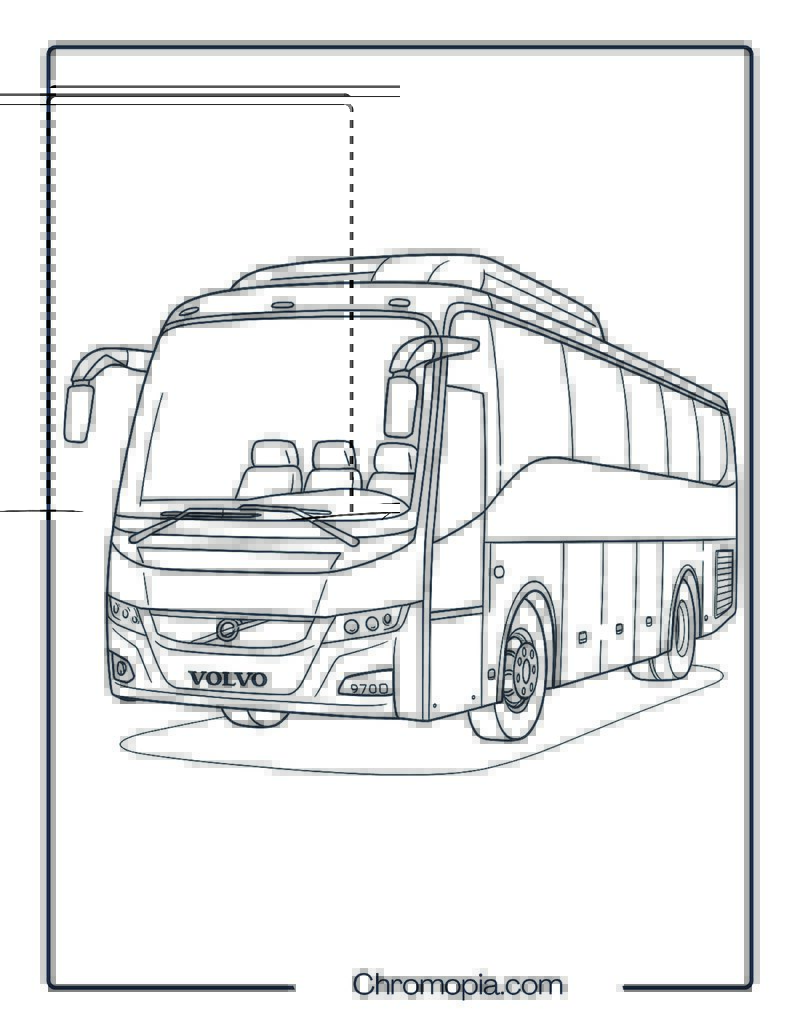 Volvo 9700 Luxury Coach – Volvo Bus Coloring Page