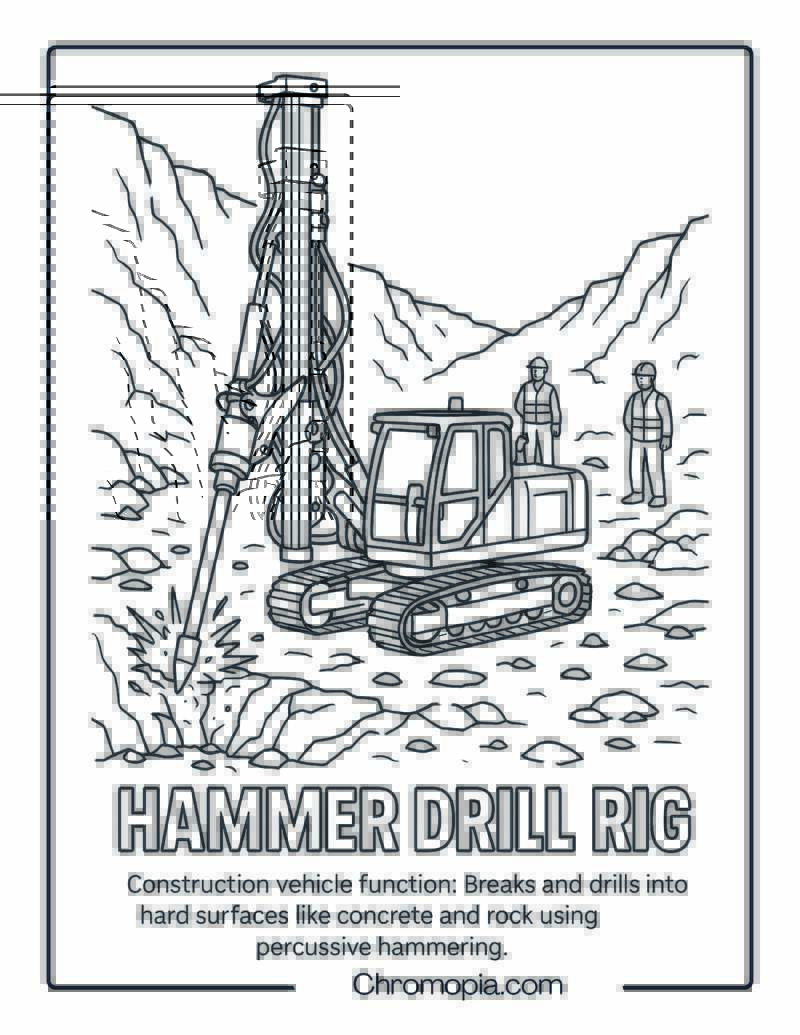 Hammer Drill Rig Coloring Pages