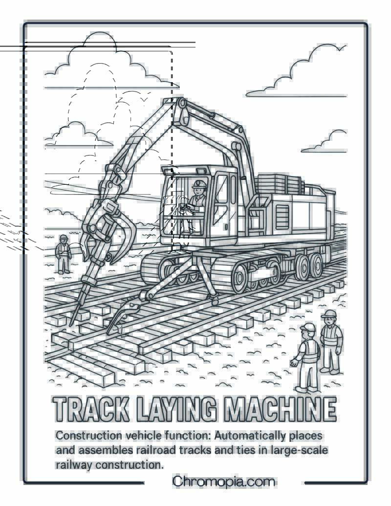 Track Laying Machine Construction Vehicle Coloring Page