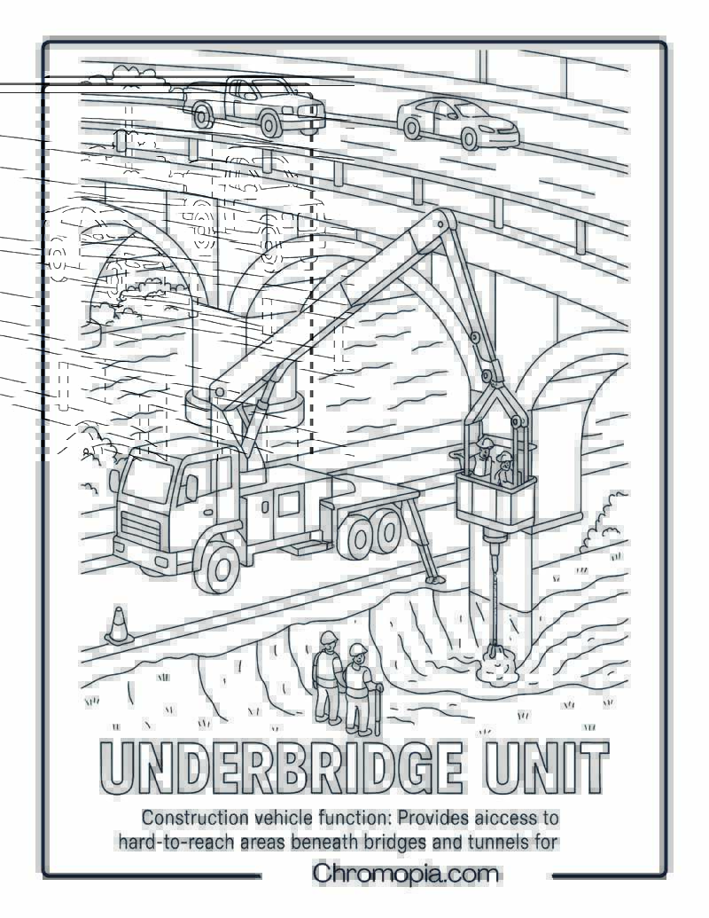 Underbridge Unit Construction Vehicle Coloring Page